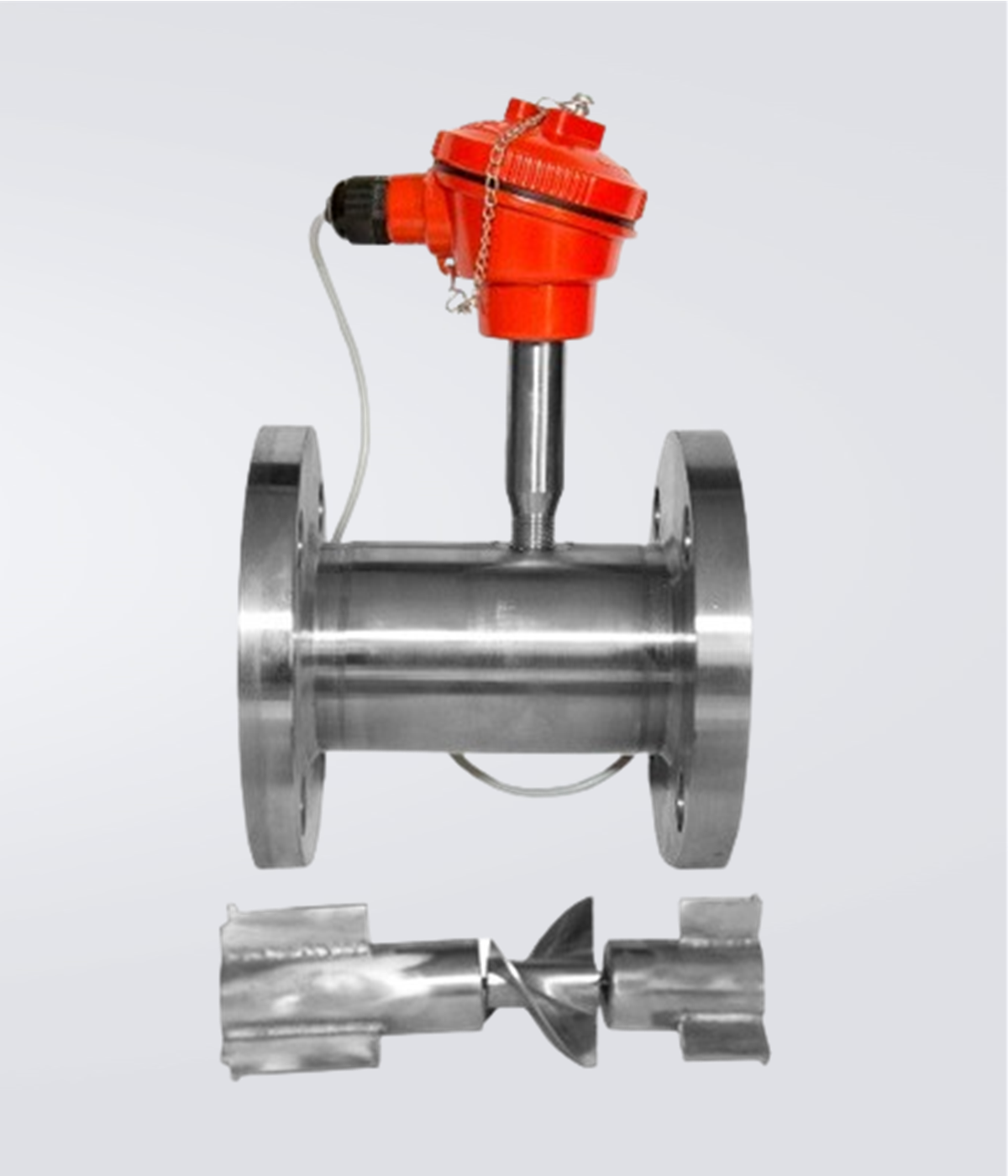 Helical Rotor Flow Sensor with Flange end connections